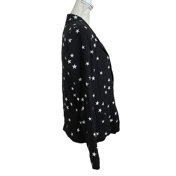 PJK PATTERSON J KINCAID RICCI BLACK WHITE STARS PRINT NOTCHED LAPEL BLAZER - XS - Picture 3 of 9